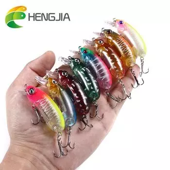 HENGJIA 1 шт., рыболовная приманка, плавающая приманка для гольяна, пластиковая приманка для окуня, жесткий воблер, рыболовные снасти A