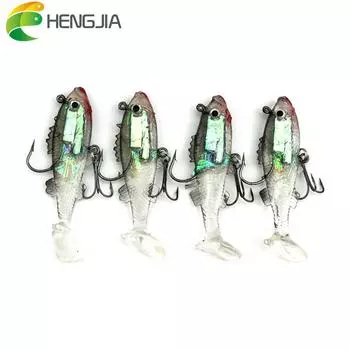 HENGJIA 1 шт. силиконовая мягкая рыболовная приманка Bass Shad Trout Crank Swimbait рыболовные снасти