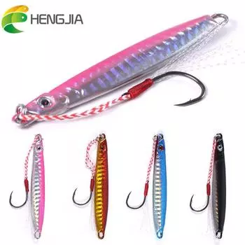 HENGJIA 1 шт., свинцовая приманка, воблер, рыболовная приманка, бионический окунь, щука, форель, 30 г, 4 цвета, рыболовные снасти розовый