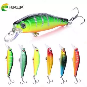 HENGJIA, 1 шт., жесткая приманка для гольяна, воблер, морская рыбалка, окунь, форель, щука, 6 цветов, медленный тонущий A