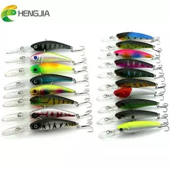 HENGJIA 2 модели 18 шт. набор смешанных приманок для гольяна комплект глубоководных искусственных приманок с длинными губами рыболовные снасти 18pcs sent as picture