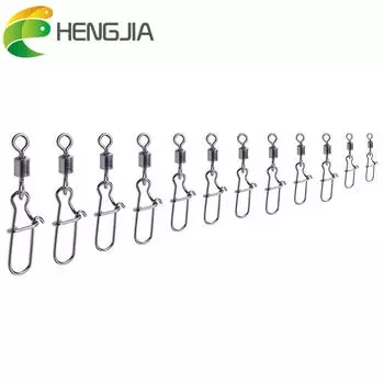 HENGJIA, 50 шт., аксессуары для рыбалки на щуку, соединительный штифт, подшипник, вертлюг из нержавеющей стали, рыболовный крючок, приманка, вертлюги, снасти