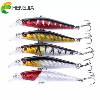 HENGJIA, 5 цветов, 8,5 г/8 см, приманка для рыбалки на гольяна, бионический воблер с 3D глазами, приманка для щуки, 10 шт.