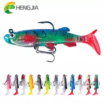 HENGJIA 5 шт. мягкие приманки силиконовые приманки 8 см 14 г товары для рыбалки морская рыбалка свимбейты воблеры искусственные снасти