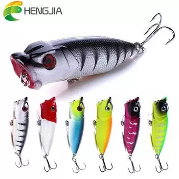 HENGJIA 6 шт./лот 6,5 см/11,8 г рыболовная приманка-поппер жесткие рыболовные приманки верхняя водная приманка морская рыболовная приманка для щуки окуня Pesca