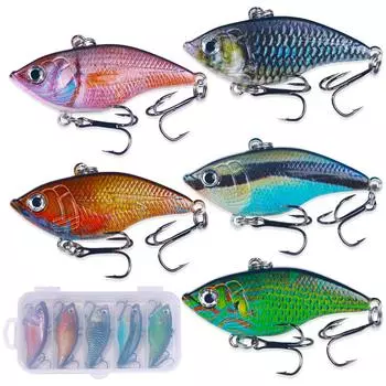 Hengjia Lipless Crankbait Vib Rattlin Hook Рыбалка Тонущая вибрационная наживка Rattlin Hooktion Искусственная жесткая наживка Подледная рыбалка нахлыстом