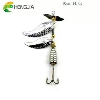 HENGJIA пернатый крючок вращающаяся металлическая ложка приманка 4 шт. воблер Bionic Bass щука рыболовный инструмент 4pc sent as picture
