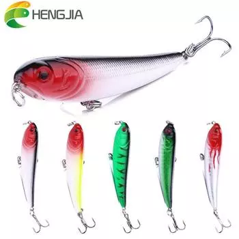 Hengjia плавающая приманка-карандаш для верхней воды, бионический воблер, рыболовные снасти для форели, окуня, щуки