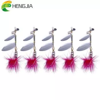 HENGJIA рыболовная ложка металлическая жесткая наживка форель окунь щука рыболовные приманки снасти крючок лот 5