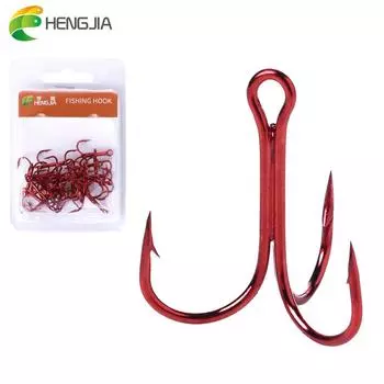 HENGJIA рыболовный крючок 20 шт./лот высокоуглеродистые тройные крючки супер прочные стальные рыболовные крючки с тройными колючками для рыболовных снастей 20PCS-6# чёрный