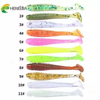 HENGJIA Soft Grubs Bait T-хвостые приманки для дождевых червей (около 50 шт.) Рыболовные снасти белый