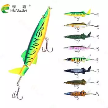 HENGJIA Tractor Luya Bait Рыболовная приманка 13 см-16G-6 # Моделирование крокодила Быстрая вибрация Карандаш Пластиковая жесткая приманка Pesca Рыболовные снасти