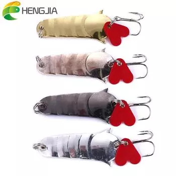 Hengjia воблер, рыболовная приманка, ложка 5 см/11,7 г, металлическая рыболовная приманка для мух, аттрактант, приманка для рыбалки с блестками