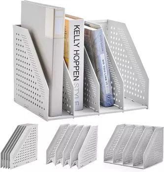 hengshao A4 File File Office Stationery 4 Desktop Tabletop Desktop Document Office Will Not Fall Over 4 Box, Stand, Bookstand, Storage, Foldable,