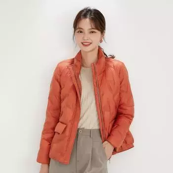 Heni 2024 новый зимний пуховик женский короткий с клеевым воротником-стойкой модная женская куртка 90% белый утиный пух S (recommended 90-60kg) хаки