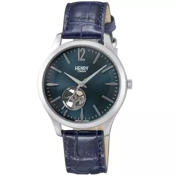 [HENRY LONDON] часы HERITAGE SIGNATURE HL39-AS-0457 синие