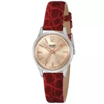 [Henry London] Часы PADDINGTON Champagne Gold Dial Stainless Steel Windshield Quartz 25MM London Watch Brand HL25-S-0297-TA Женские из кожи аллигатора