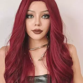 HENRY MARGU Длинный темно-красный синтетический парик от коричневого до красного Ombre Парик из натуральных волос для женщин Рождественский парик для косплея салон термостойкий LC179-6