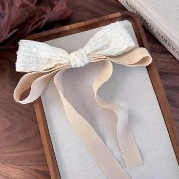 Hepburn Wind Bow Streamer Hairpins Spring Clips for Women Girls Vintage Elegant Hair Clip Barrettes Fashion Hair Accessories New