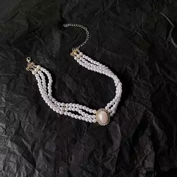 Hepburnesque Triple Layer Zinc Zinc Alloy Rhinestones Women Necklace Jewelry Accessories Korean Style Choker