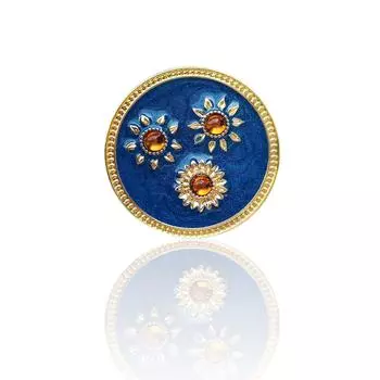 Her Lab | Круглая брошь-булавка в старинном стиле с большим стеклянным камнем, ювелирные изделия в стиле ар-нуво | Стильные роскошные булавки