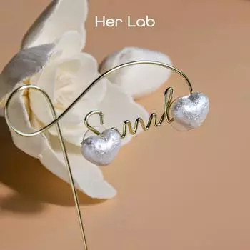 Her Lab | Cotton pearl earrings Heart studs Premium earrings | jewelry box