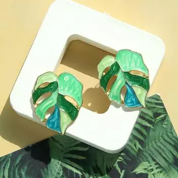 Her Lab | Европа и Соединенные Штаты сладкая прекрасная картина маслом цвет лист серьги свежий все дизайн смысл эмаль