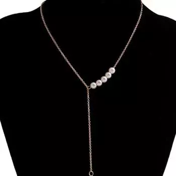 Her Lab | Подвеска в виде слез русалки с пресноводным жемчугом Y-цепочка на ключицу свитер цепочка Модный подарок для женщин