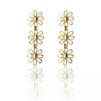 Her Lab | Золотые металлические серьги-цветы