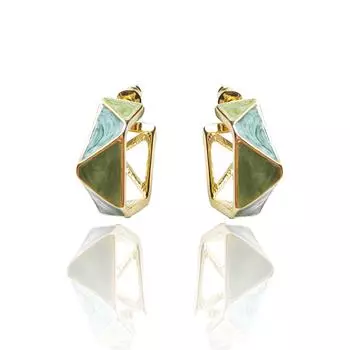 Her Lab | Серьги-кольца с полукруглой подвеской и позолоченными подвесками для женщин и девочек