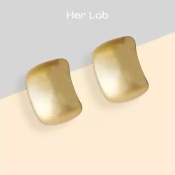 Her Lab | изысканные геометрические серьги | простые золотые гвоздики | лучший подарок | шкатулка для украшений