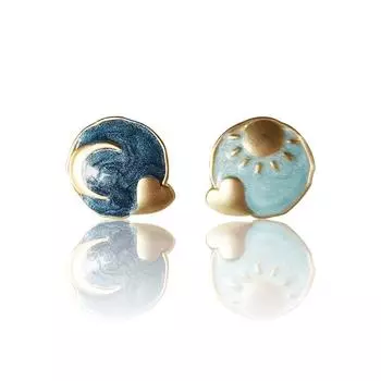 Her Lab Joyas | Блестящие круглые серьги-гвоздики в этническом стиле