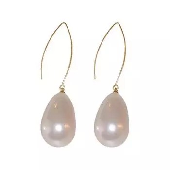 Her Lab Ювелирные изделия| Серьги с французским жемчугом, преувеличенные серьги в стиле ретро, стильные женские серьги-капли, подарочная упаковка белый