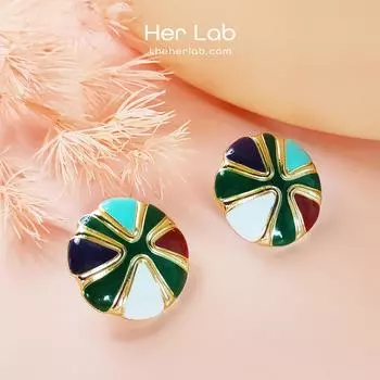 Her Lab | Комплект круглых сережек, серьги в стиле бохо, украшения для женщин