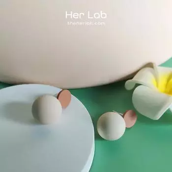 Her Lab | Круглые серьги-пэчворк-макаруны | красивые матовые серьги-гвоздики | аксессуары 925 | Лучшие подарки | шкатулки для украшений
