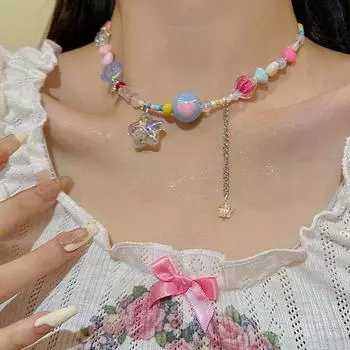 Her Lab | Милые ожерелья из бисера в конфетных цветах, желейные кулоны-макароны, самые изысканные подарки для девочек
