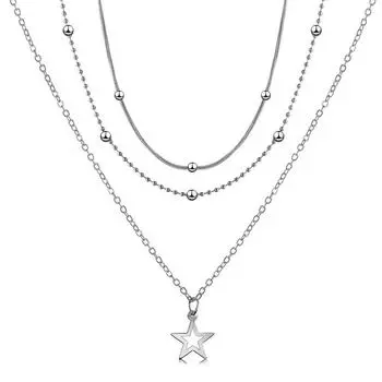 Her Lab | многослойное винтажное ожерелье, подвеска в виде полой звезды, упаковка в виде шкатулки для украшений