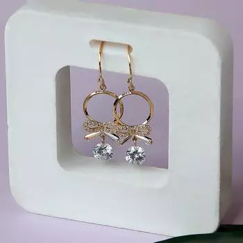 Her Lab | zircon earrings with bows, pendants full of diamond studs, flower cutout earrings, jewelry box packaging