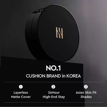 Hera Black Cushion Foundation 24H Cover Fit SPF 34/PA++15g X 2, #21C1 Rose Vanilla *KOREAN LUX BRAND