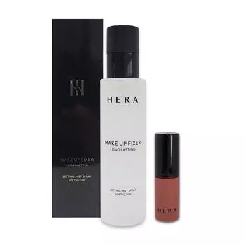 Hera Фиксатор макияжа 80 мл + Sensual Nude Gloss Mini 462 Speechless, 1 шт.