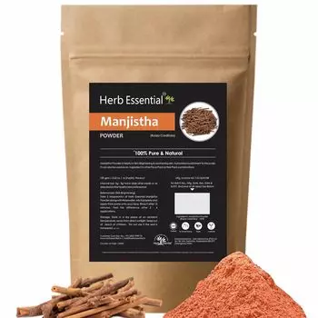 Herb Essential Manjistha Powder, 100 г | Чистый и натуральный порошок Manjistha для ухода за лицом, кожей и волосами 100 g