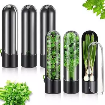 Herb Keeper Контейнер для хранения трав Пластиковый консервант для кинзы, мяты, петрушки, спаржи, зеленого лука, маринада