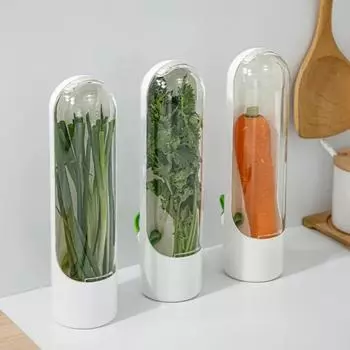 Herb Saver Premium Herb Storage Container Keeps Greens Vegetables Fresh Premium Herb Keeper Clear Spice Fridge Preserver Storage