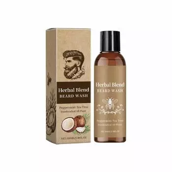 Herbal Blend Beard WashFacial Hair Cleaning Liquid For Men Gentle And Care Facial Hair Moisturizing And Moisturizing Care Liquid 100ml One Size