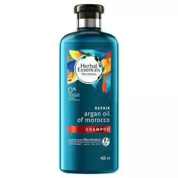Herbal Essences Марокканский шампунь с аргановым маслом для мягкости волос, не вьющихся. С аргановым маслом для волос. Без парабенов, 400 мл Shampoo, 400ml