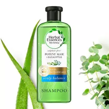 Herbal Essences Шампунь с алоэ вера для мягких волос и свежей кожи головы с чистым алоэ вера и эвкалиптом, шампунь без сульфатов и парабенов, 400 мл Shampoo, 400ML