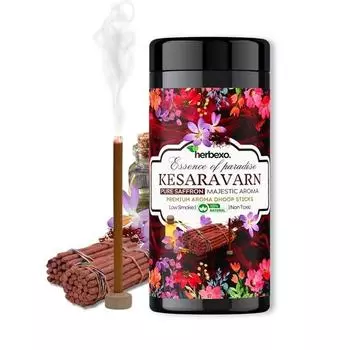 Herbexo Attra Dhoop Sticks | Стойкие величественные ароматы Ittra | 100% натуральные, без угля, нетоксичные, с низким дымом, без бамбука Dhoop Sticks