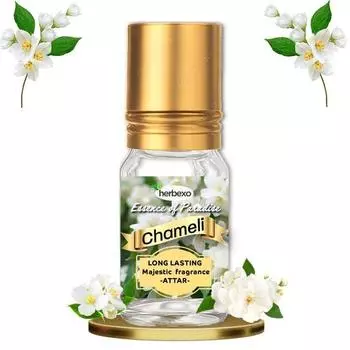 Herbexo Natural Chameli Attar для пуджи | Чистая эссенция цветка чамели | Безалкогольный, стойкий чистый аромат