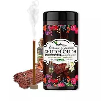 Herbexo Pure Attra Infused Dhoop Sticks | Стойкие величественные ароматы Ittra | 100% натуральные, без древесного угля, нетоксичные, с низким дымом