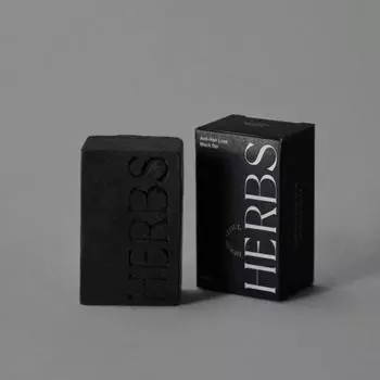 Herbs Seoul 1+1 Anti-Hair Loss Shampoo Bar Black Bar Mildly acidic non-irritating hair care 200g + travel bag free